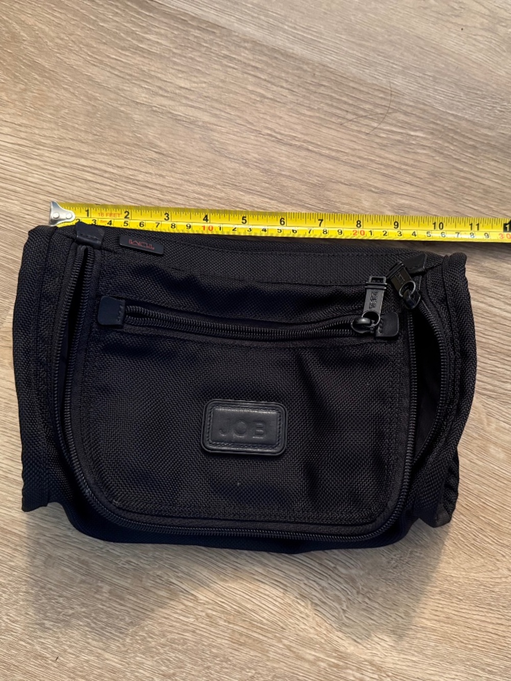 Tumi Alpha Travel Kit Black Ballistic & Leather Toiletry Bag 22190DH Monogram